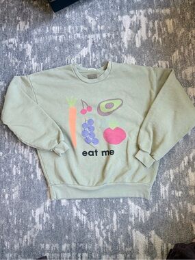 Mother denim the drop square sweatshirt eat me